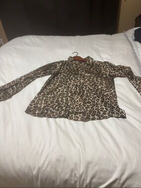 Haver London Leopard Print Top in Brown and Black